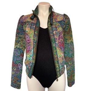Desigual Floral Multicolor Denim Jacket